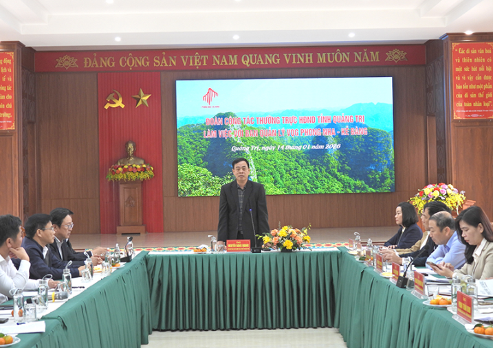 Đoàn công tác Thường trực HĐND tỉnh Quảng Trị làm việc với Ban quản lý Vườn quốc gia Phong Nha – Kẻ Bàng