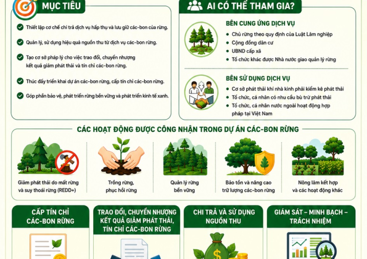Nghị định số 180/2026/NĐ-CP: Hoàn thiện hành lang pháp lý về dịch vụ hấp thụ và lưu giữ các-bon của rừng