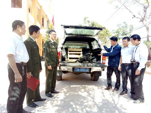 A group of men standing around a car
Description automatically generated